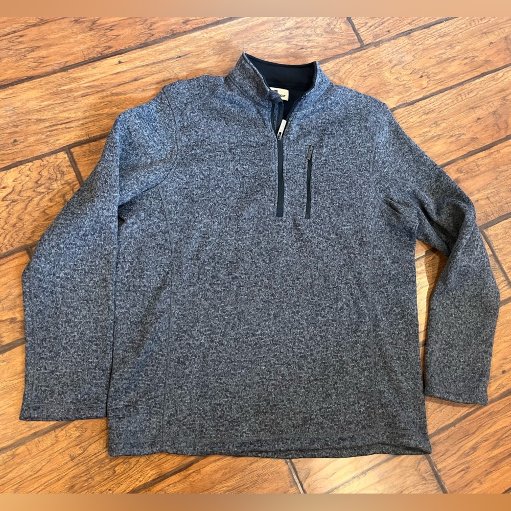 Woolrich sweater pullover men’s XL Heathered gray 1/4 zip soft front pocket
